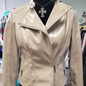 Grey Faux Leather Jacket